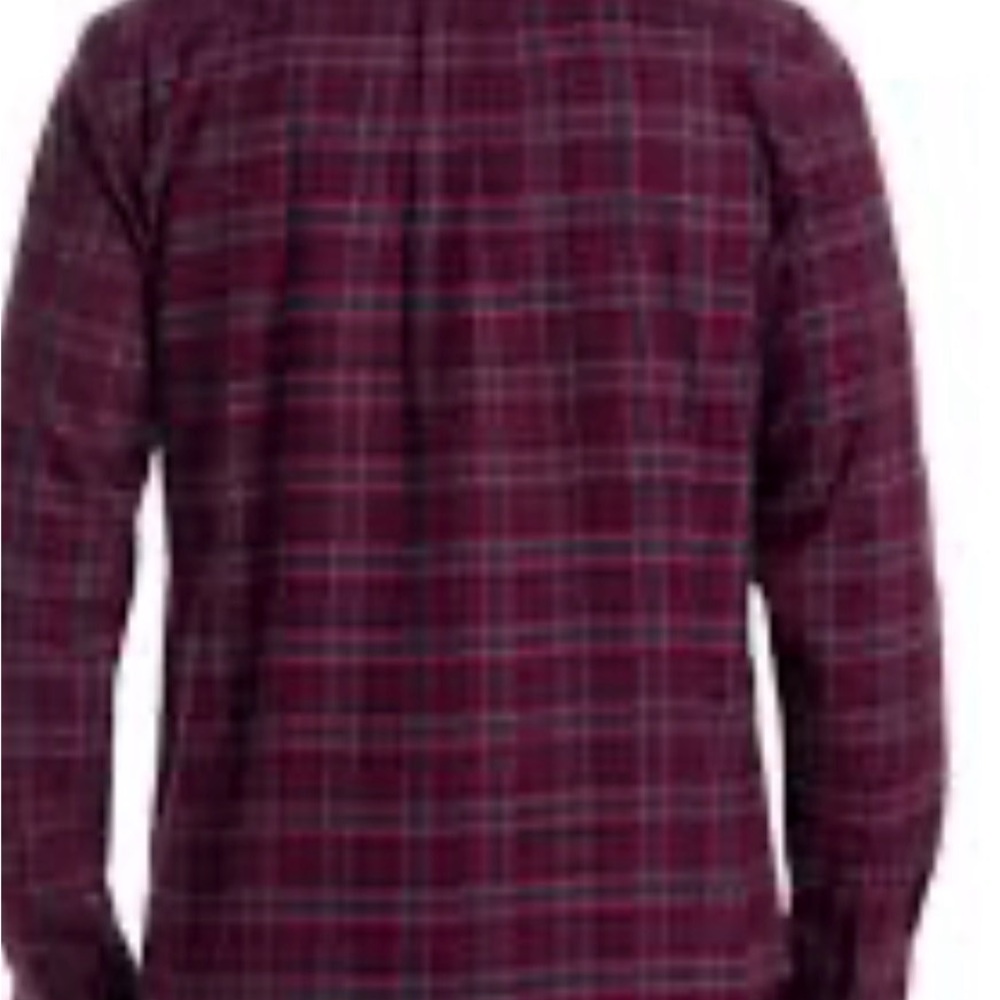 +5/$25 part of bundle package. Men’s burgundy plaid shirt.